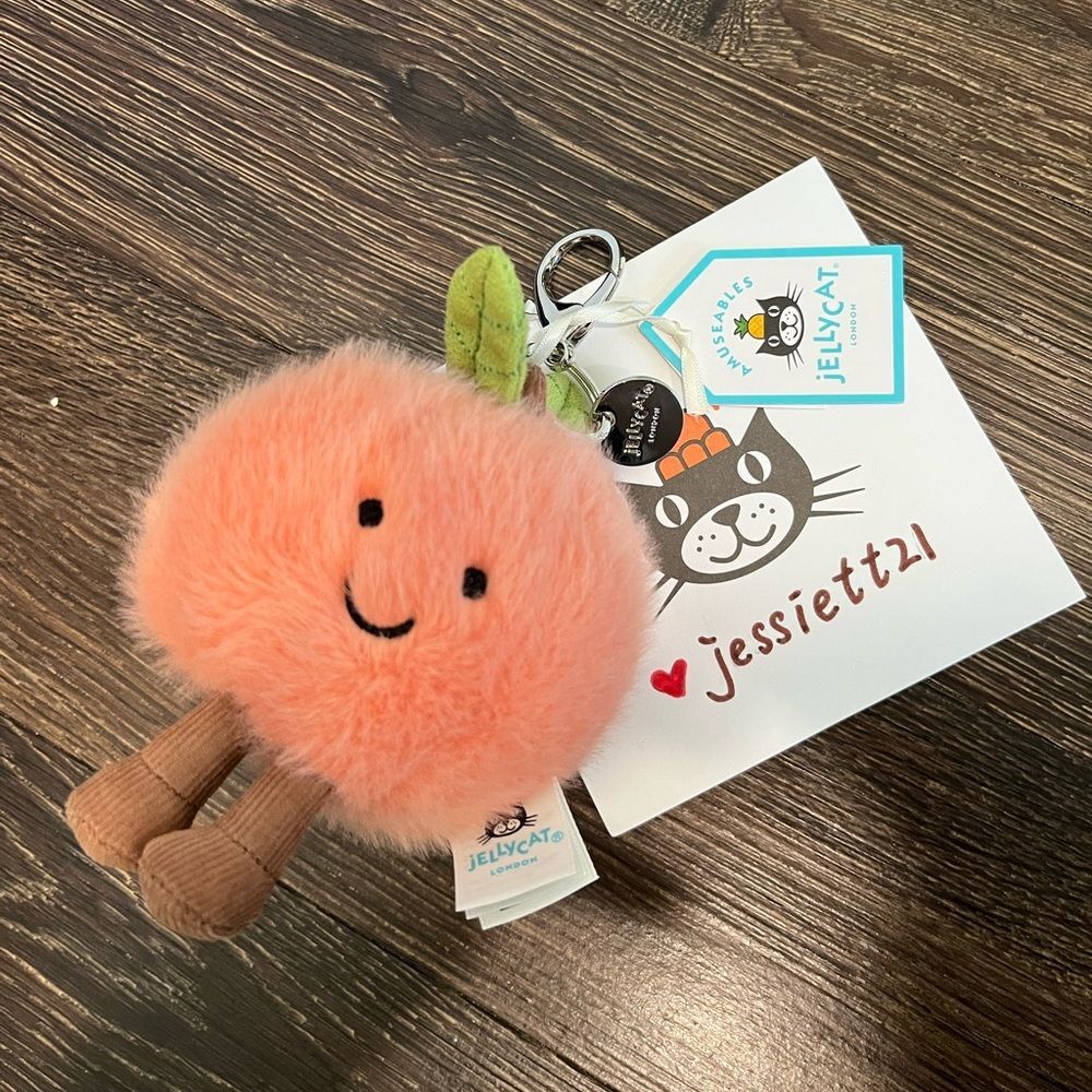 Jellycat Amuseables Peach Bag Charm 2026 New 100% Authentic NWT US SHIP FAST
